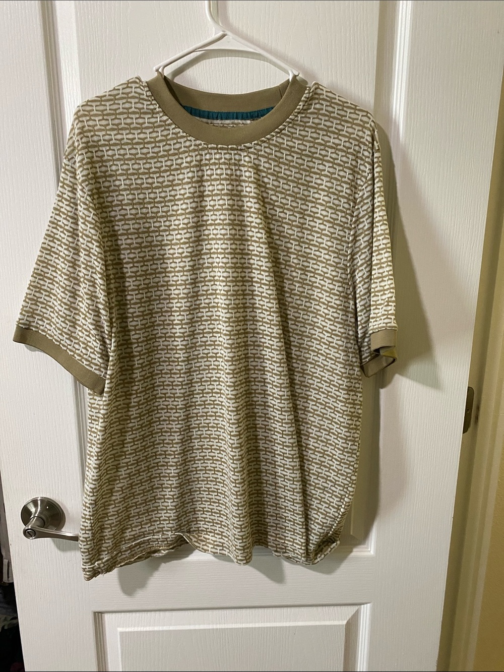Ike Behar Men's Short Sleeve Patterned Shirt - Olive/Tan